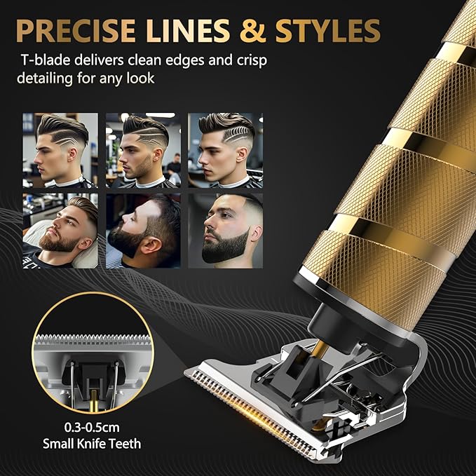 Ufree Beard Trimmer for Men, T-Blade Hair Trimmer, Zero Gap Edger Clippers