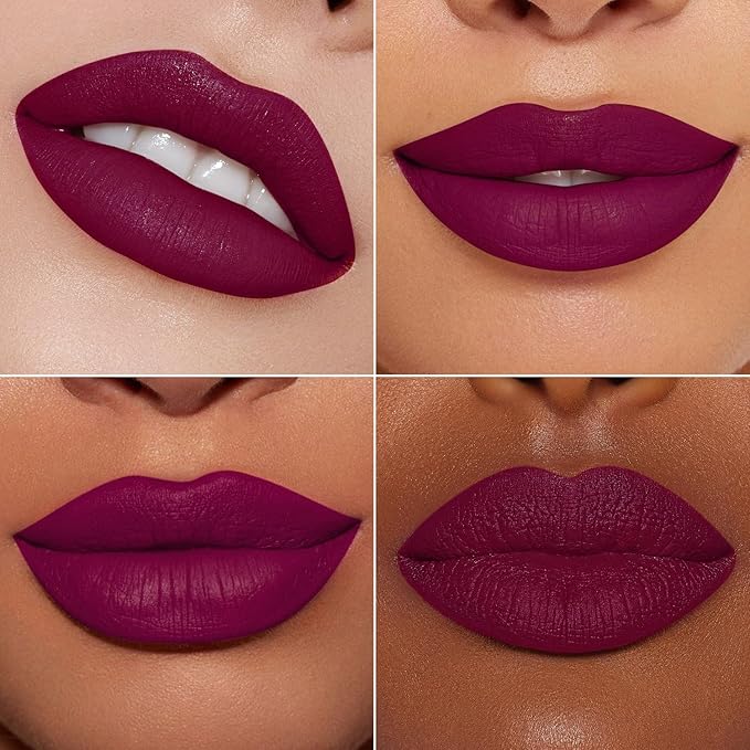 MAKI YIKA Dark Purple Lipstick Matte for Women Color Stay Long Lasting Lipsticks