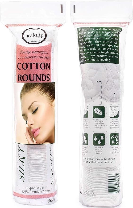 Premium Cotton Rounds for Face Makeup Remover Pads