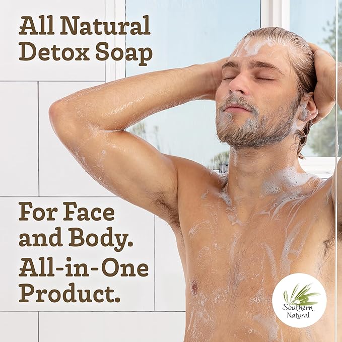Southern Natural Activated Charcoal Soap Bar For Face & Body, 3 Pack