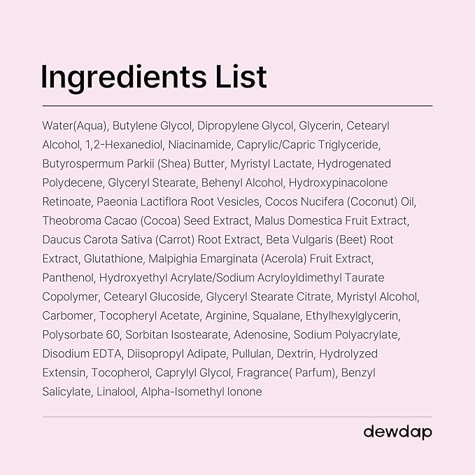 DEWDAP Dewtox Glow Skin Cream, Firming & Hydrating Face Moisturizer with Retinol & Niacinamide, Fine Line Care, Korean Skincare (1.69 Fl Oz / 50ml)