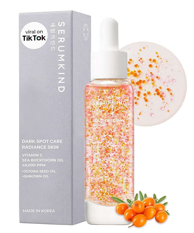 SERUMKIND Youth & Glow Serum, Capsule Formula for Firming & Radiance Care, Sea Buckthorn & Shikonin Oils, Korean Skincare (1.01 fl oz / 30 ml)