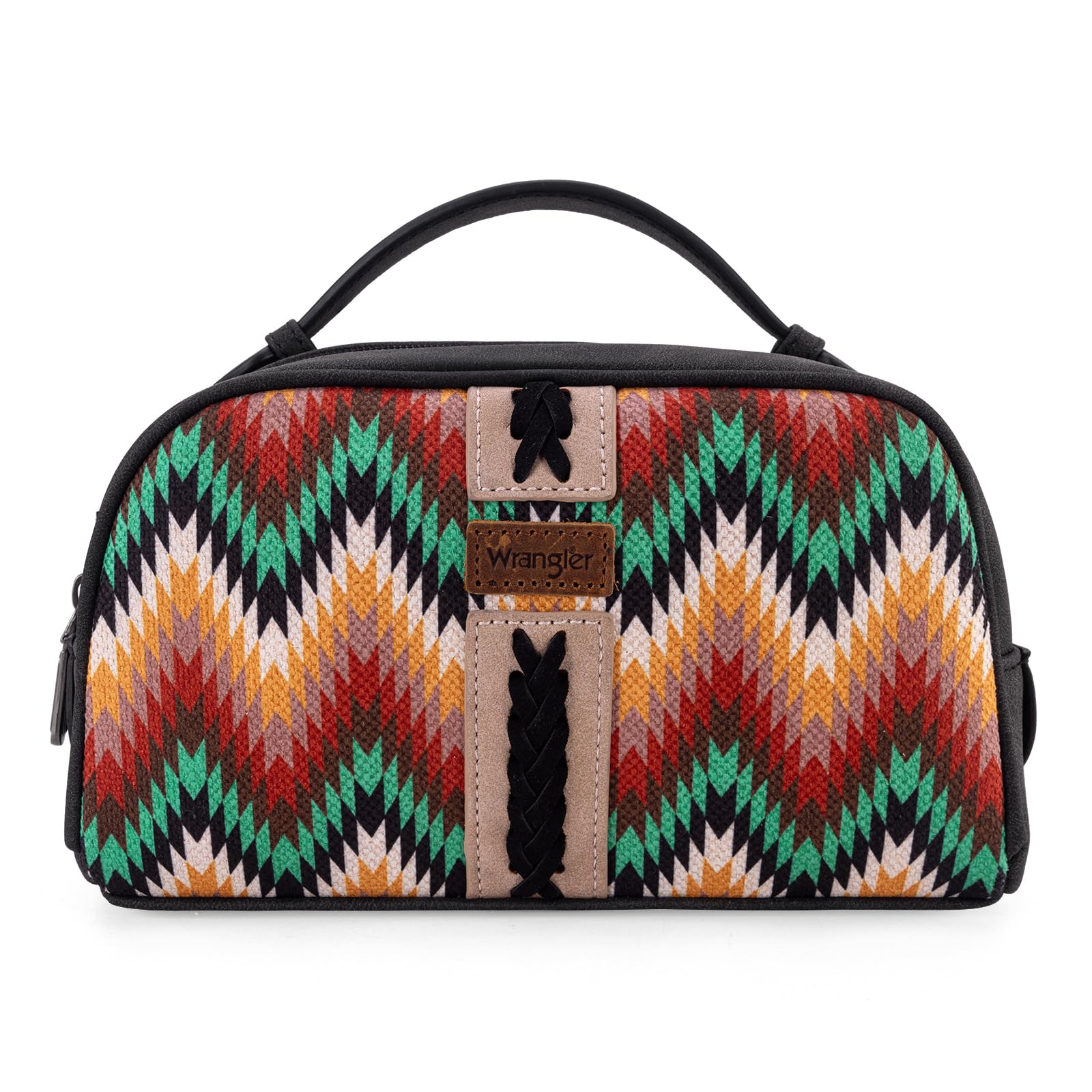 Montana West Wrangler Makeup Bag for Women Small Cosmetic Toiletry Bags Western Make Up Pouch Durable Cute Travel Purse,Black