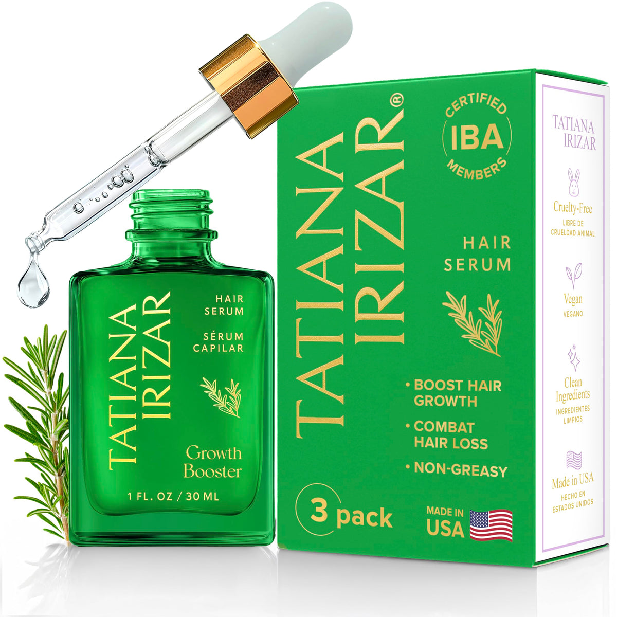 Hair Serum for Hair Growth Serum Women Made in USA - 2 Pack Scalp Serum for Hair Growth Non-Greasy Rosemary & Amla Hair Care Vegan 1 Oz Hair Loss Treatment for Women Regrowth Treatment