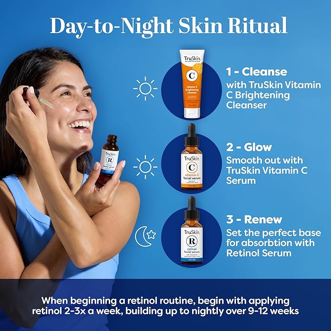TruSkin Retinol Serum for Face with Hyaluronic Acid & Cica, 1 fl oz