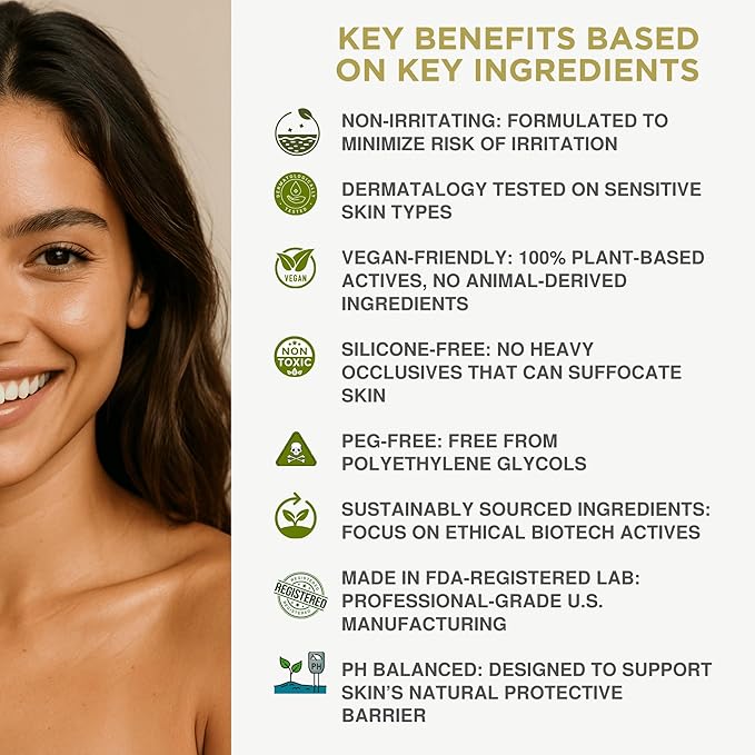 Regenerative Anti Aging Barrier Repair Face Serum for Sensitive Skin - Hydrating Face Moisturizer - Argan Moss Stem Cells - Astaxanthin, Ceramides, Beta Glucan, Squalane - Retinol Alternative - PowerV