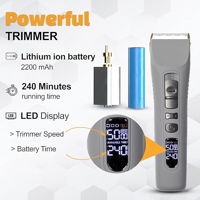 Brio Beardscape V1 Cordless Beard Trimmer for Men with Ceramic Blade, Gray