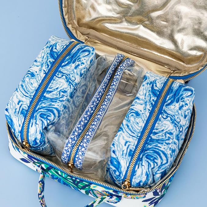 Lilly Pulitzer 4 Piece Travel Toiletry Bag Set, The Hottest Spot