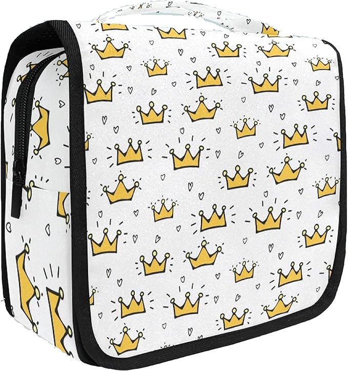 senya Hanging Travel Toiletry Bag Kit Makeup Case Cosmetics Organizer for Men Women (Crown Princess)