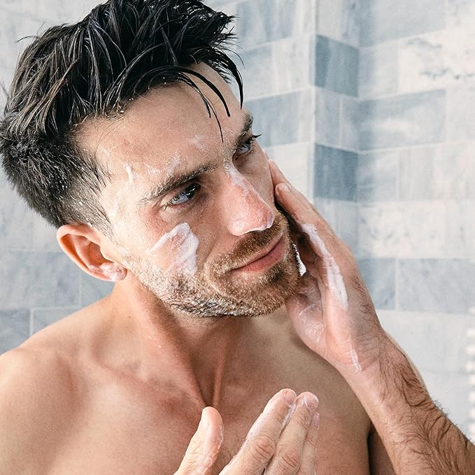 Brickell Men's Daily Advanced Face Care Routine II, Activated Charcoal Facial Cleanser, Face Scrub, Facial Moisturizer Lotion, With Activated Charcoal, Hyaluronic Acid, and Aloe, Scented