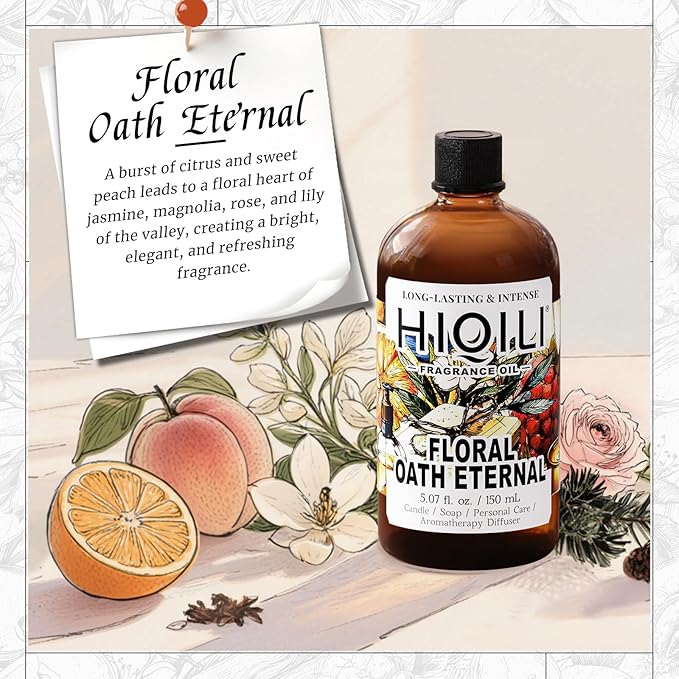 HIQILI Floral Oath Eternal Fragrance Oil for Diffuser, Candle & Soap Making