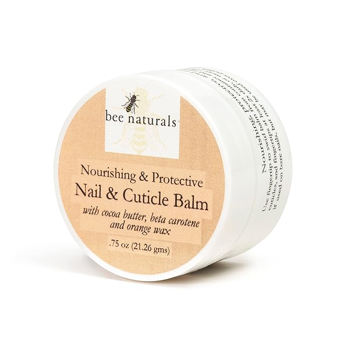 Bee Naturals Nail & Cuticle Balm - Cocoa Butter & Beta Carotene Blend for Strong, Smooth Nails - luscious natural tangerine fragance Shea Butter & Beeswax Cruelty-Free Nail Care