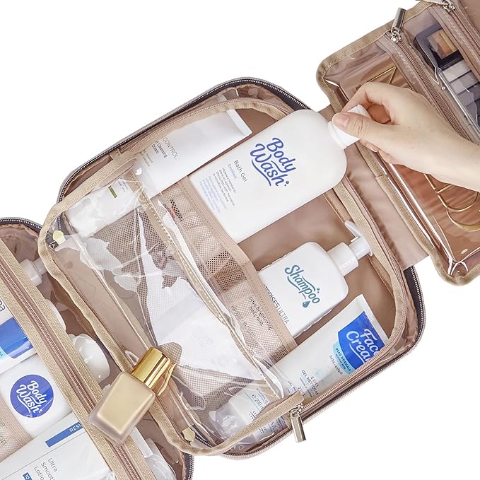 NISHEL Travel Toiletry Bag for women, Portable Hanging makeup Organizer