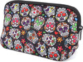 AJLTPA Waterproof Neoprene Cosmetic Bag, Floral Sugar Skull
