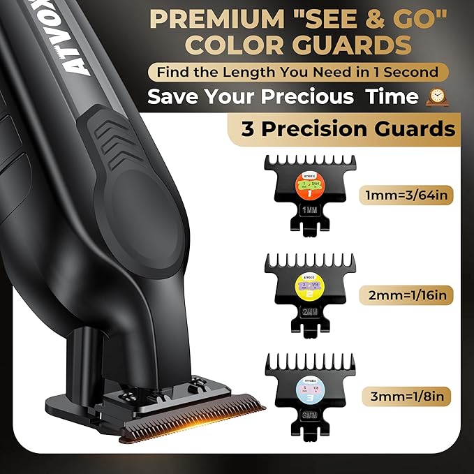 ATVOXIS Hair Trimmer for Men, Trimmers for Barbers, Zero Gapped T Liners Clippers, T Blade Trimmer, Line Up Shape Up Edgers Clippers for Men