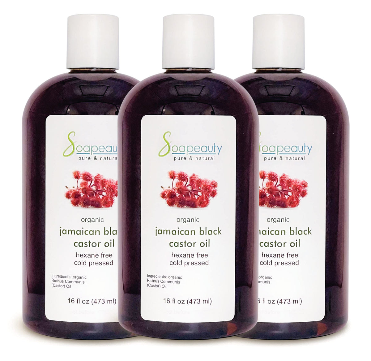 Soapeauty Jamaican Black Castor Oil 100% Pure Natural for Skin Hair 8 oz