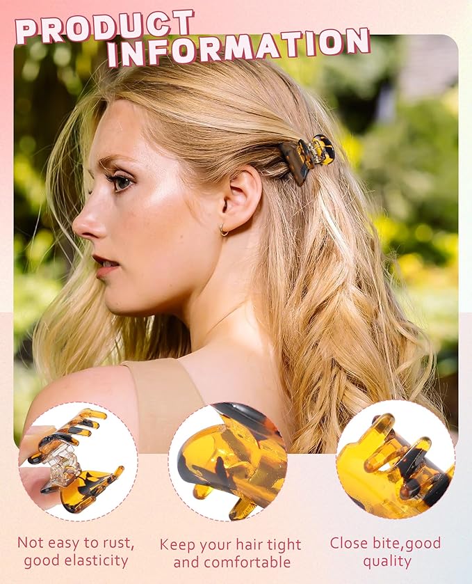 Molans 12 Pcs Small Hair Clips Mini Claw Jaw Clips Women Girls Thin Hair