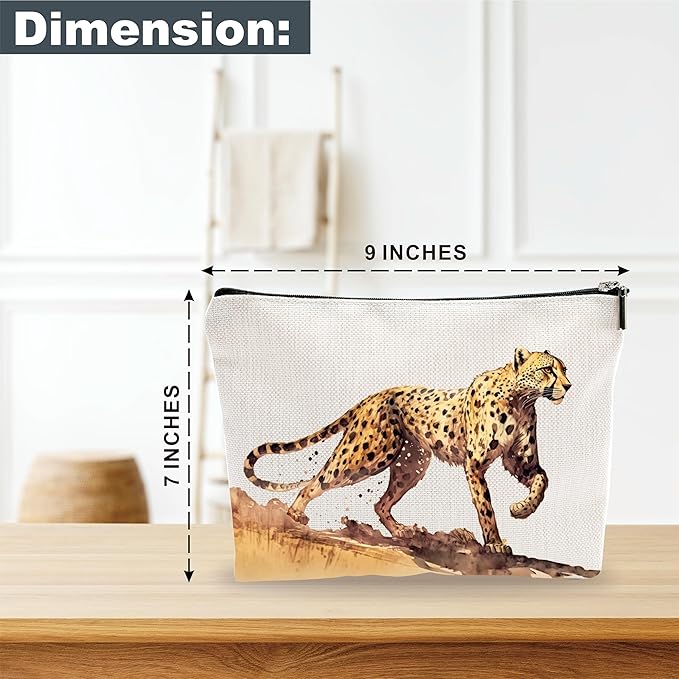 YKYENR Animals Theme Makeup Bag - Watercolor Leopard - Drawing Printing Cosmetic Bag, Toiletry Bag, Gift For Girls, Teen, Personal Care & Accessories - A16