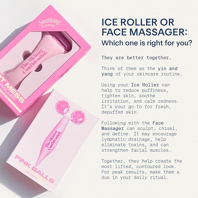 The Skinny Confidential Pink Balls Eye & Facial Roller Massager