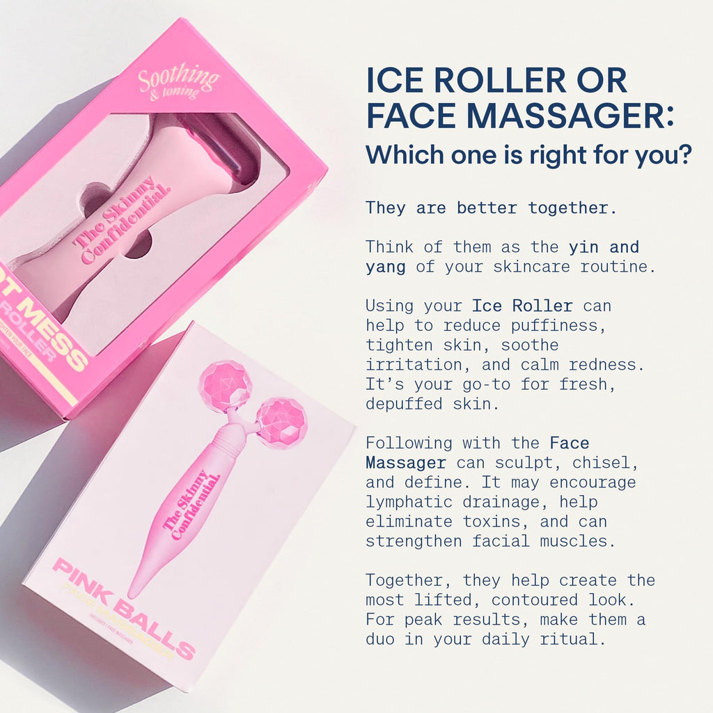 The Skinny Confidential Pink Balls Eye & Facial Roller Massager