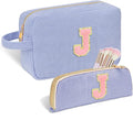 Sernaxi Personalized Initial Makeup Bag Trendy Stuff Corduroy Cosmetic Bag Travel Toiletry Bag, Valentine’s Day Gift Makeup Organizer Case & Makeup Pouch for Women Teen Girls Mom Girlfriend Wife