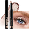 Wugbc Champagne Pink Shimmer Eyeshadow Stick, Waterproof Cream Eye Shadow Pencil Long-Lasting Crease-Proof Glitter Eyeshadow Crayon Smooth High Pigmented Highlighter Neutral Eye Shadow Liner Makeup