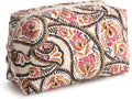 Premium Cotton Large Cosmetic Bag, Blooming Paisley, One Size