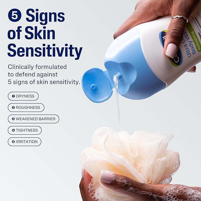 Cetaphil Ultra Gentle Refreshing Body Wash, Hypoallergenic, 16.9 fl oz, 3ct