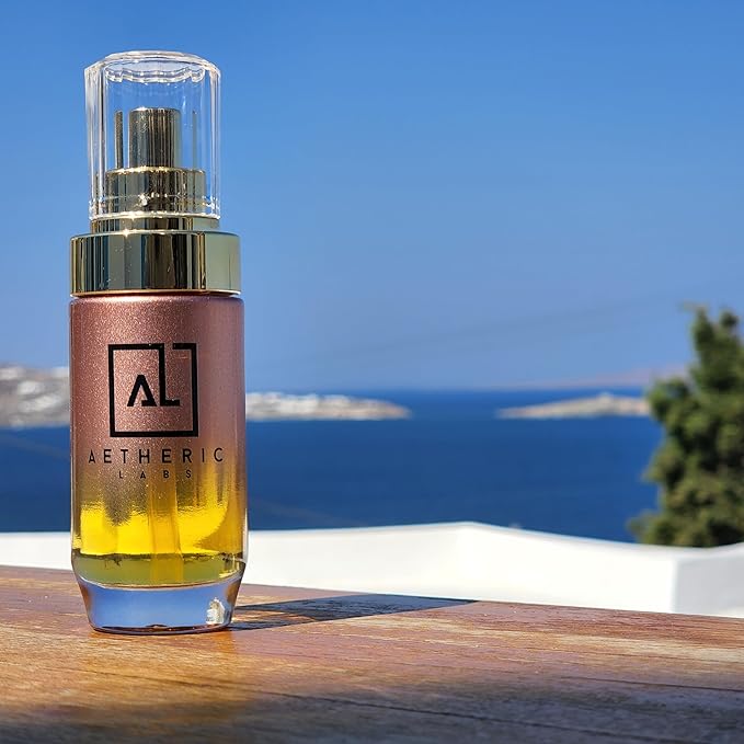 Aetheric Labs Glow Face Oil - Moringa, Rosehip & Argan Serum for Dry, Oily & Acne-Prone Skin - Hydrating, Non-Comedogenic, Vegan Skincare - Natural, 1.35 fl oz