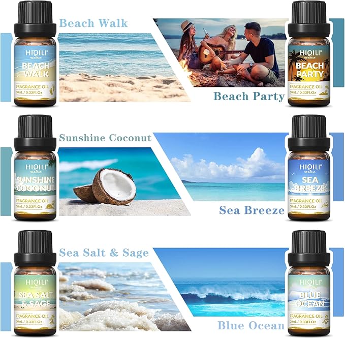 HIQILI Gold Coast Fragrance Oil for Diffuser, Candle & Soap