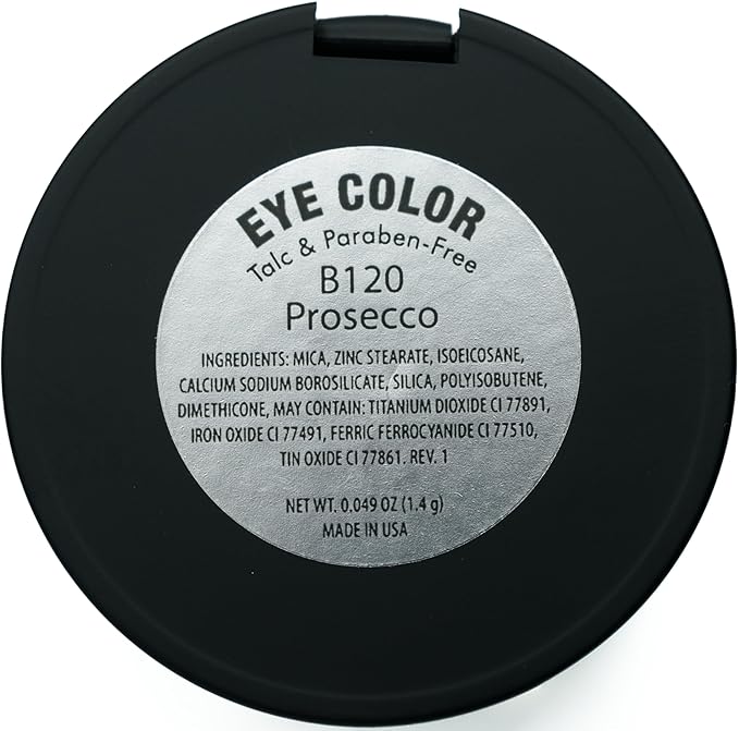 Pure Ziva Prosecco White Wine Pale Gold Shimmering Metallic Pressed Powder Single Vegan Eyeshadow; Talc, Paraben & Cruelty Free