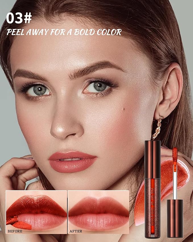 Peel Off Lip Liner Stain, Long Lasting Waterproof Lip Tint Stain Peel Off