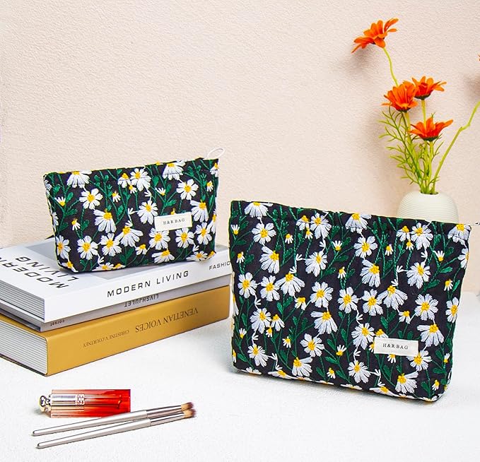 getgto 2 Pcs Makeup Bags, Large Cosmetic Bag Travel Toiletry Bag