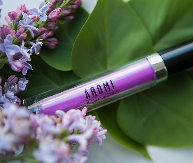 Aromi Pink Periwinkle Matte Liquid Lipstick, Purple Lilac Shade