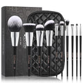 DUcare Travel Makeup Brushes with Bag 10Pcs Makeup Brush set Premium Synthetic Kabuki Foundation Blending Brush Face Powder Blush Concealers Eye Shadows