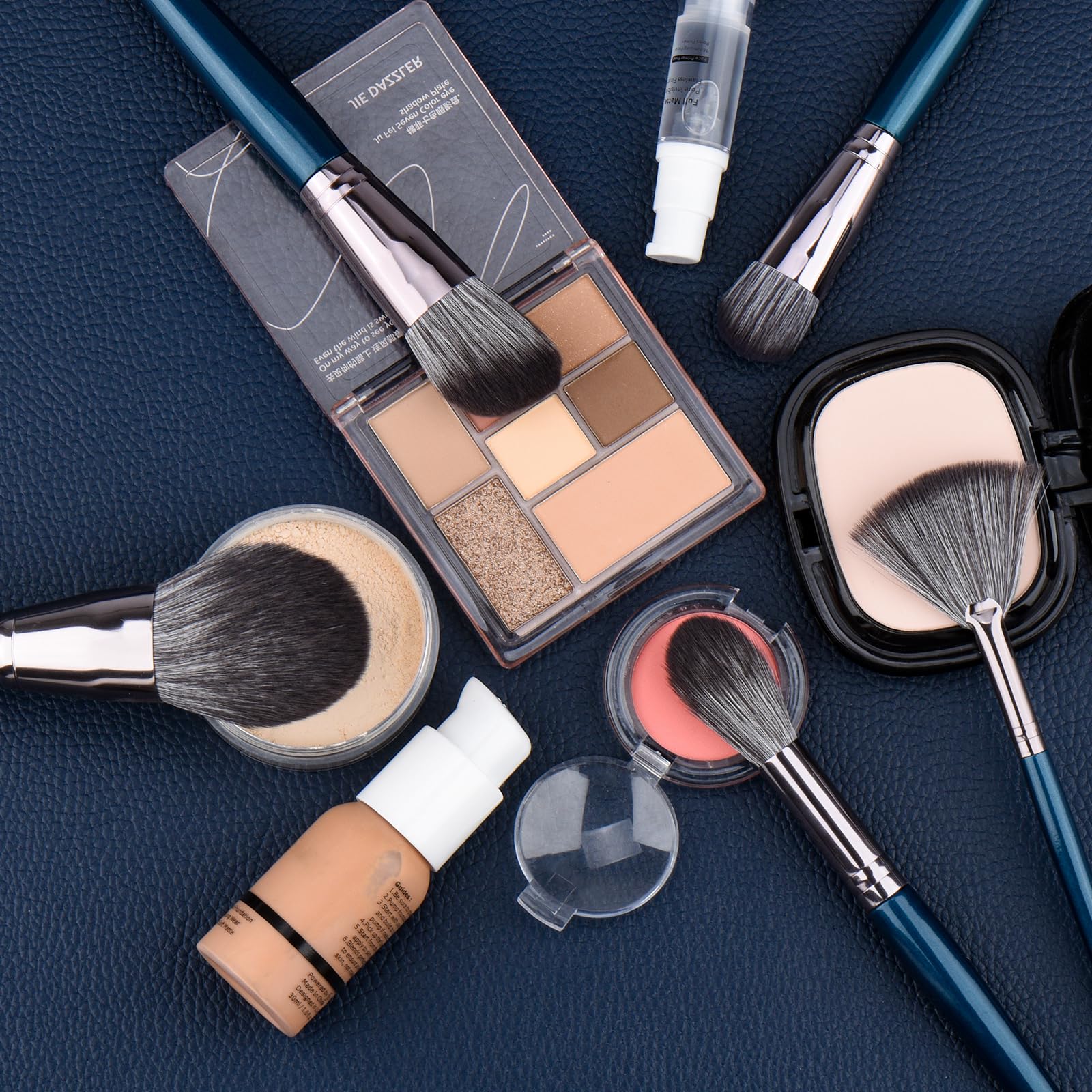 SHELWIN Professional Makeup Brush Set 14Pcs Makeup Brushes Kit Foundation Eyeshadow Powder Blending Eyebrow Eyelash Kabuki Brushes Cosmetic Brushes Travel Kits With Leather Bag Gift