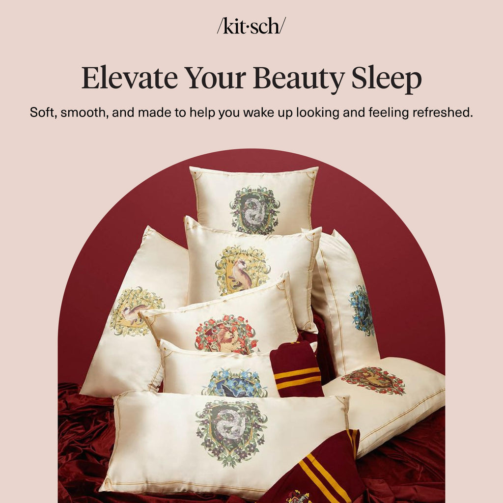 Kitsch & Harry Potter Satin Pillowcase W/Zipper - Size 19x36, Slytherin
