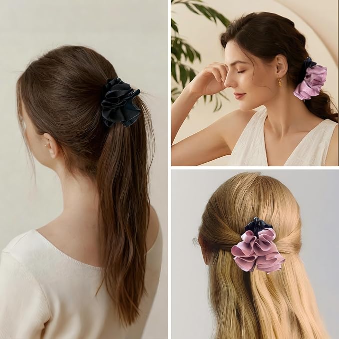 VG·Lumina Banana Hair Clip for Women Girl Accessories Flower no Crease Thin Curly Fine Long Claw Clips Decorations Ponytail non Slip Flower Hair Clips