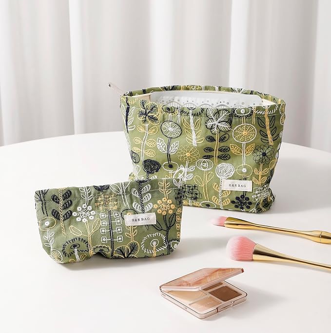 getgto 2 Pcs Makeup Bags, Large Cosmetic Bag Travel Toiletry Bag