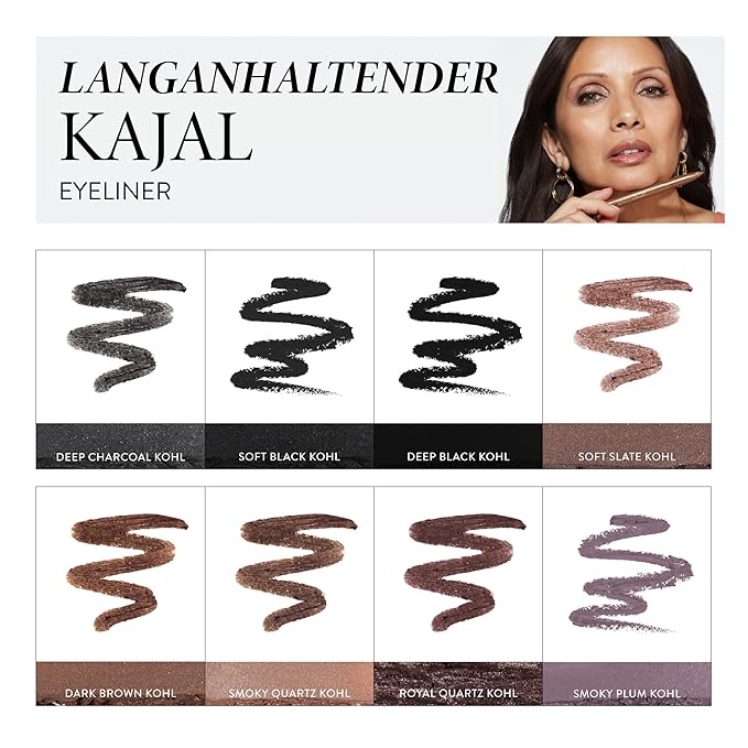 LAURA GELLER NEW YORK Kajal Longwear Kohl Eyeliner Pencil – Royal Quartz – Smooth, Blendable Application, Long-Wearing, Non-Creasing – Infused with Caffeine & Vitamin E – Built-In Sharpener