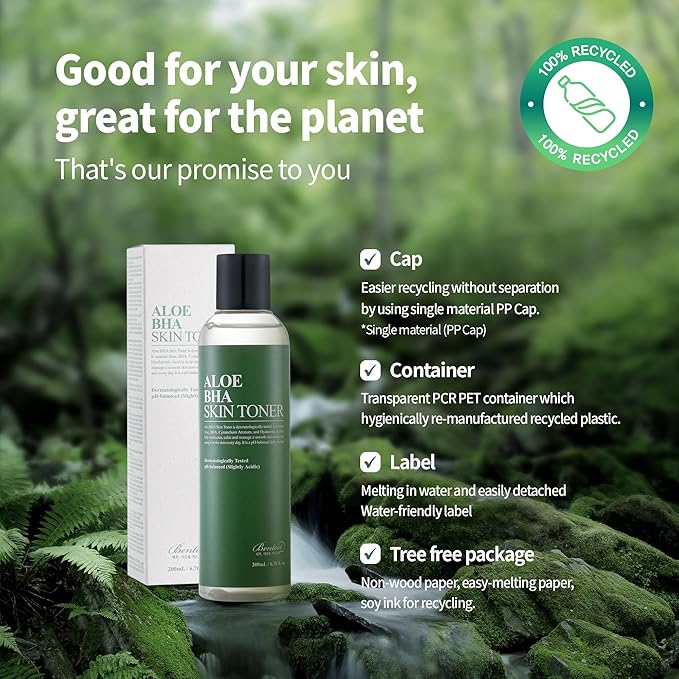 BENTON Aloe Skin Toner | 6.76 fl. oz. - Korean BHA Toner for Face
