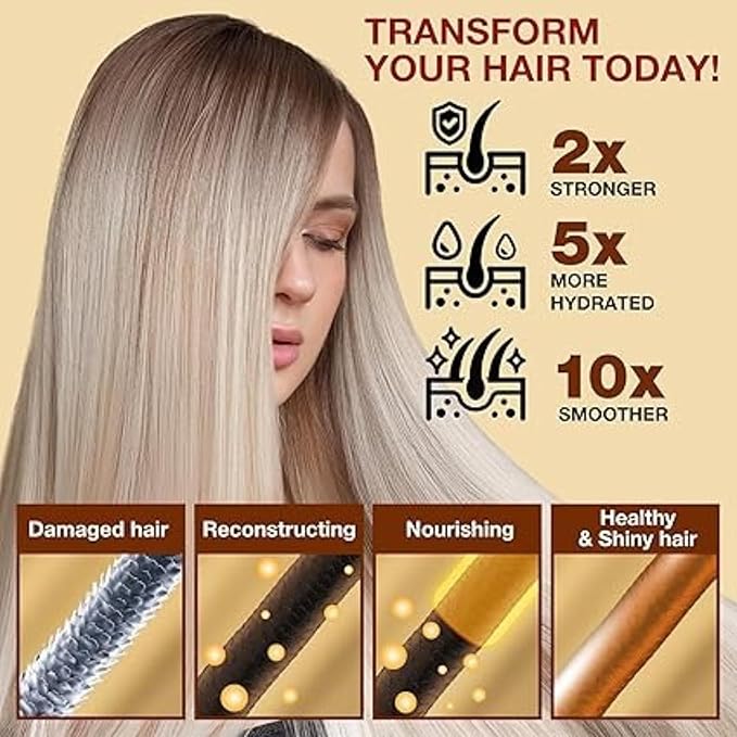 Dewora Keratin Collagen Hair Mask for Dry & Damaged Hair, Deep Conditioning Repair Treatment with Maca Root, Frizz Control & Shine, For All Hair Types, 8.8 fl oz