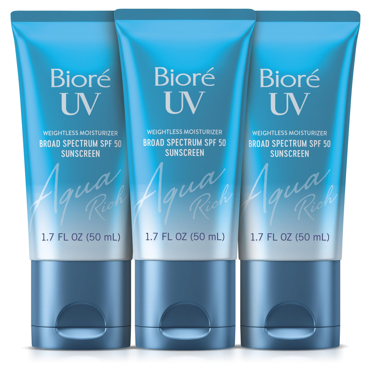 Biore UV Aqua Rich SPF 30 PA+++ Daily Moisturizer Sunscreen for Face, For Sensitive Skin, Oil Free, Hyaluronic Acid, Vegan, Oxybenzone & Octinoxate Free, Dermatologist Tested, 1.7 Oz