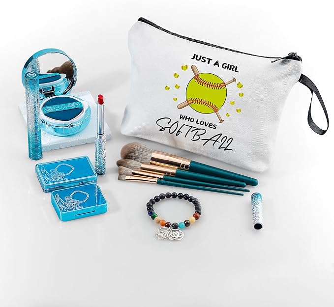 ARIOSEY Softball Gifts for Girls, Cosmetic Makeup Bag