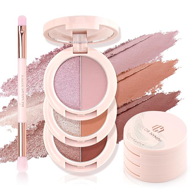 Color Nymph Mini Eyeshadow Palette, 6 Color Neutral Shadows