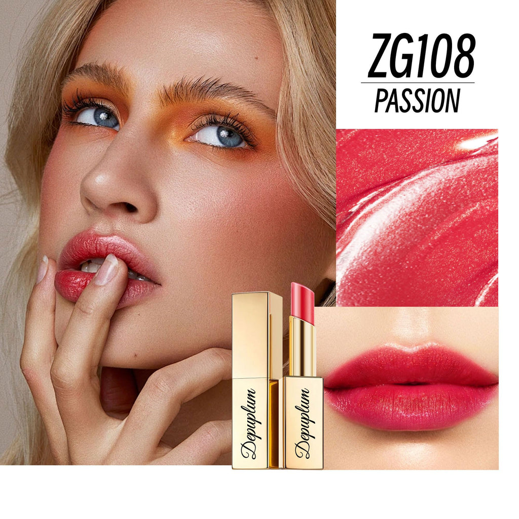 Depuplum Pink Red Brown Lipstick Set for Women Shimmer Tinted Lip Balm Hydrating Moisturizing Lipstick Cruelty Free Lip Makeup, ZG107/108/117
