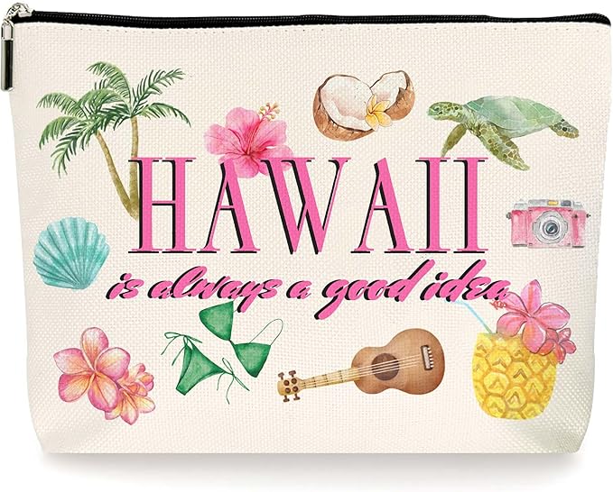 ZYQFN Hawaii is Always a Good Idea Makeup Bag (101)