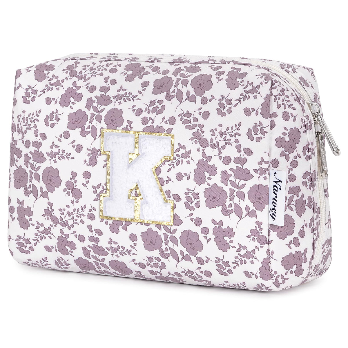 Narwey Initial Makeup Bag, Birthday Gifts for Teen Girls kids Tween Women