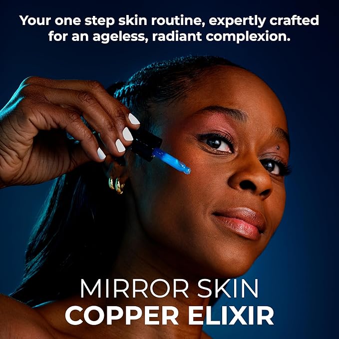 Mirror Skin Copper Peptides Face Serum, 1.25% GHK-Cu & EGF Glow Complex