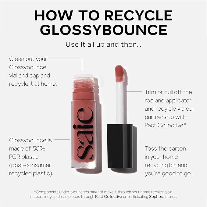 Saie Glossybounce Duo - Hybrid Tinted Lip Oil & Lip Gloss Set - Hydrating, Non-Sticky Shine with Hyaluronic Acid & Jojoba Oil for Soft, Plump Lips - Makeup Gift Set - Disco & Bounce (2 Count)